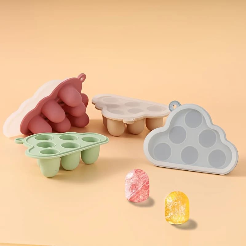 2 pz/1 pz Mini-Baby Frutta Verdura Congelatore Stampo con Coperchio, Vassoio Alimentare In Silicone per Alimentatore di Frutta, Latte Materno Dentizione Vassoio di Alimentazione