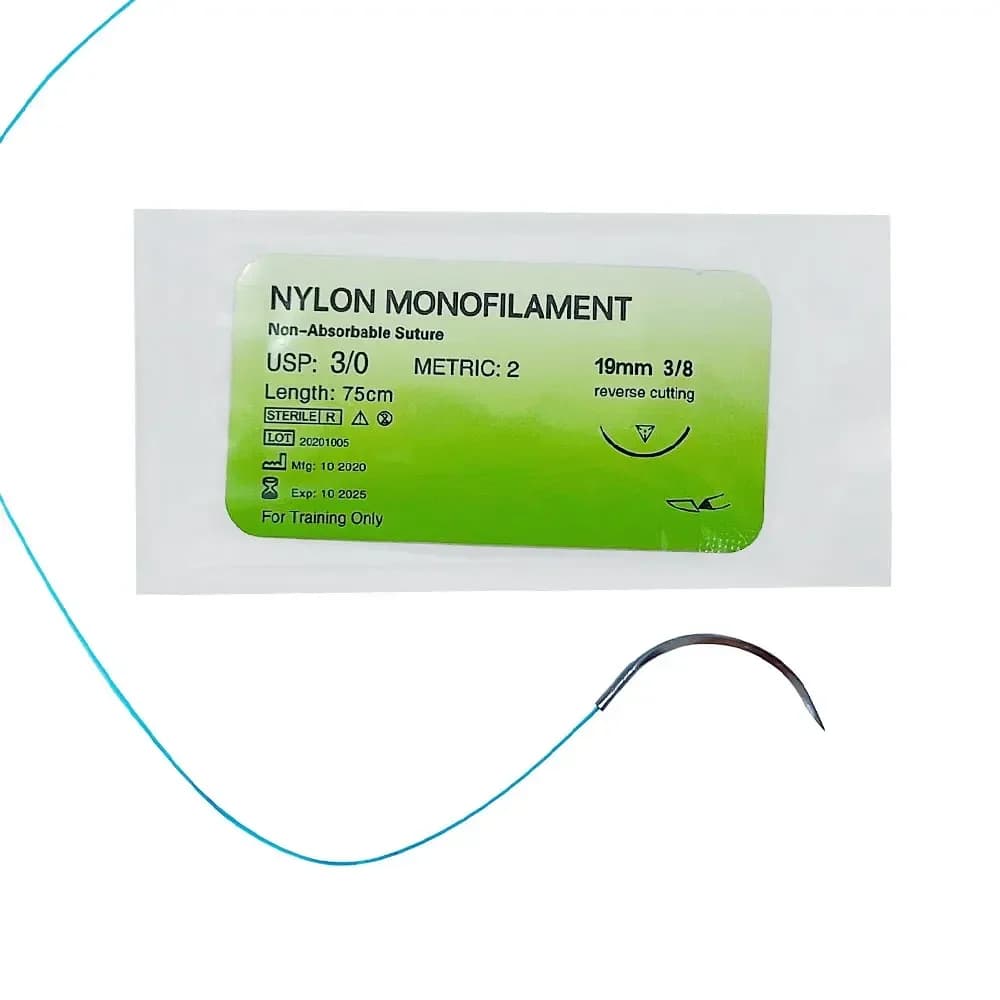 3 Box 75cm Medical Suture Needles With Thread Suture Material 3/0 Nylon Monofilament for Training Suture Practice Kit Instru