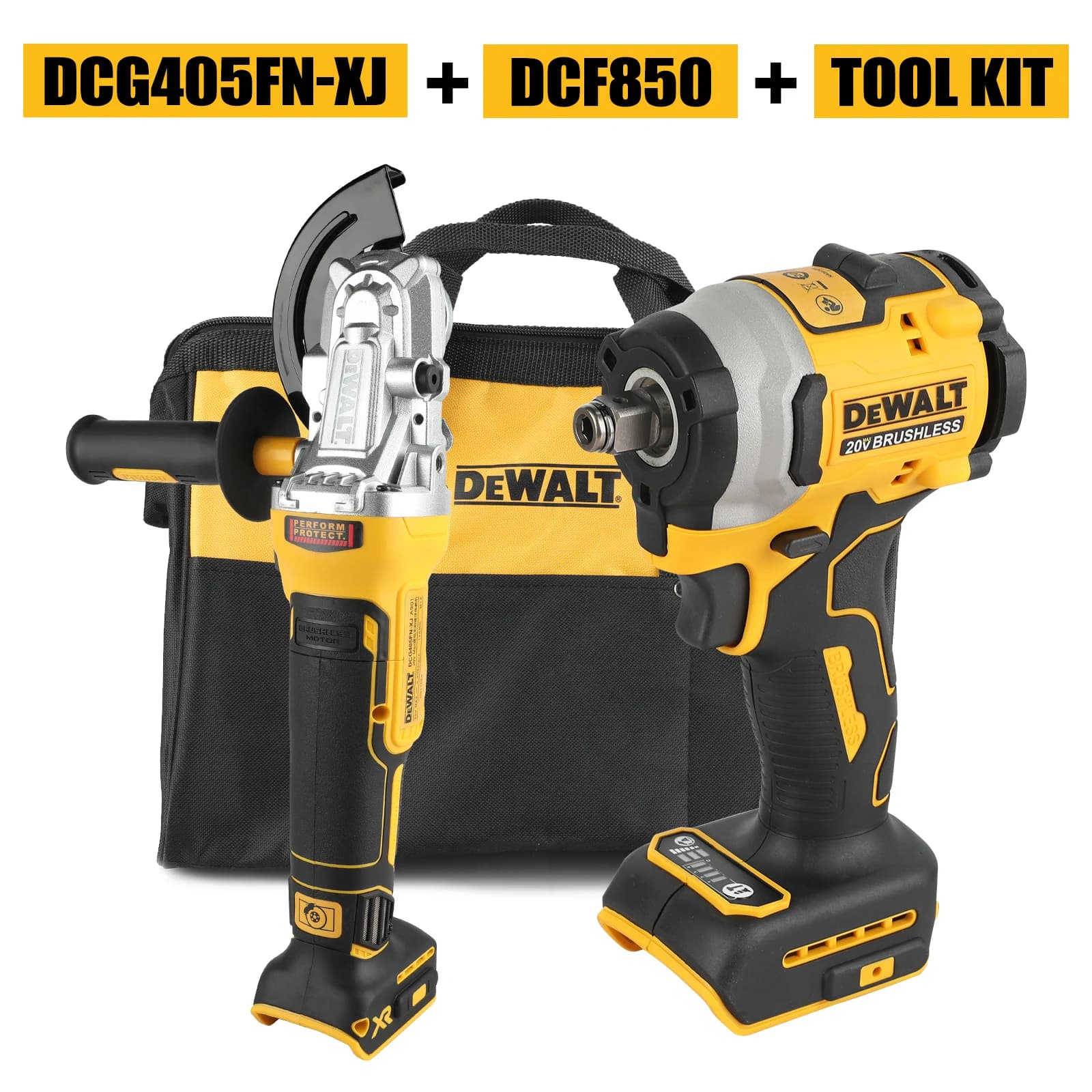 DeWalt DCF850 Avvitatore Elettrico DCG405FN Smerigliatrice Angolare Lucidatrice Combinazione 2 Utensili Trapano a Mano Trapano a Percussione