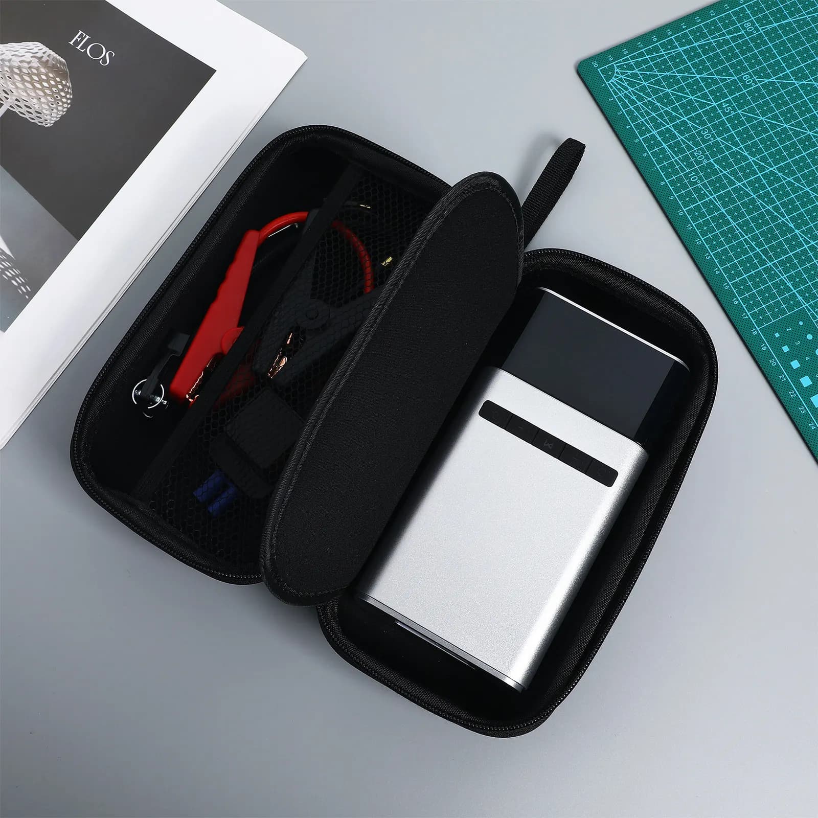 Avviatore di Emergenza per Auto 12000mAh con Gonfiatore Pneumatici e Power Bank Portatile - Accessorio Auto