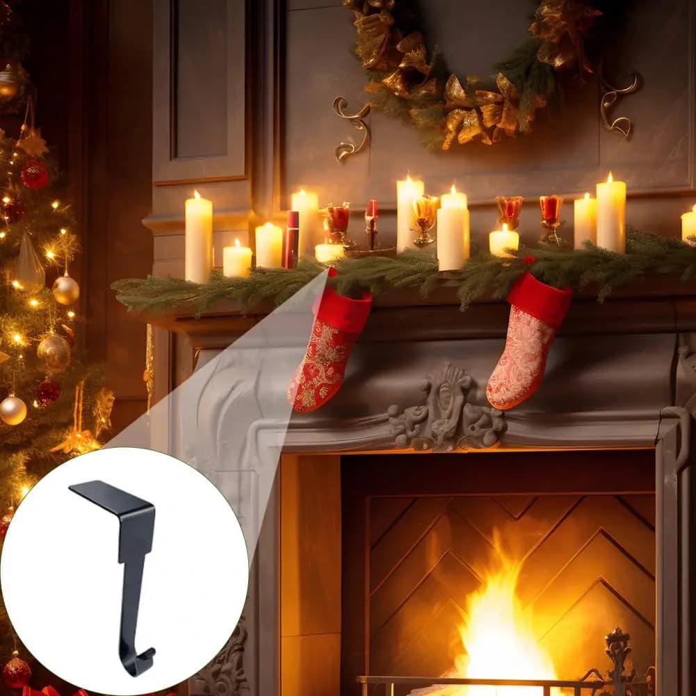 Ganci per decorazioni natalizie Ganci per calze natalizie Set di 5 ganci per camino natalizio per una facile decorazione natalizia fai da te leggera