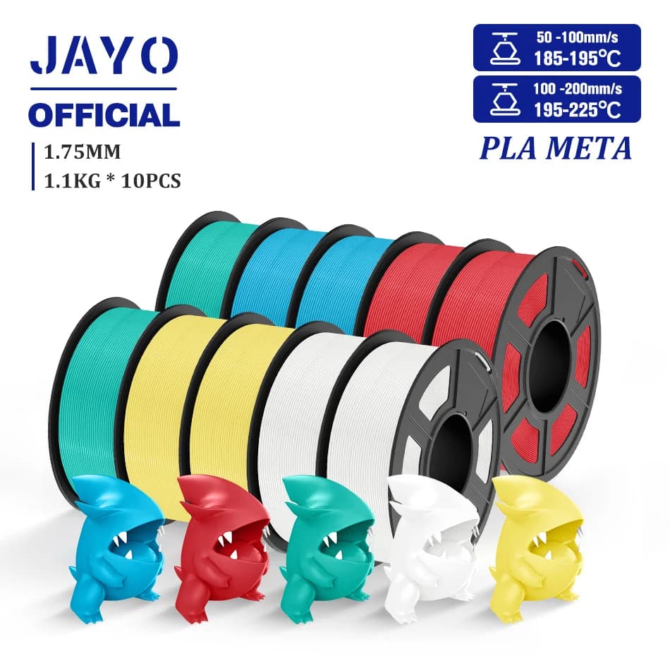 JAYO PLA Meta Filament 1.75mm PLA 3D Filament 10 Rolls/set For 3D FDM High Liquidity Filament 3D Printer Neatamente Ferita