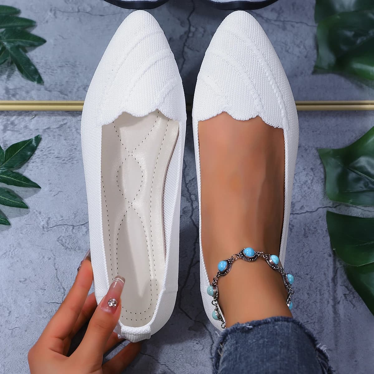 Scarpe basse da donna da donna tinta unita slip designer casual mesh traspirante mocassini da donna scarpe comode 2025 scarpe basse a punta