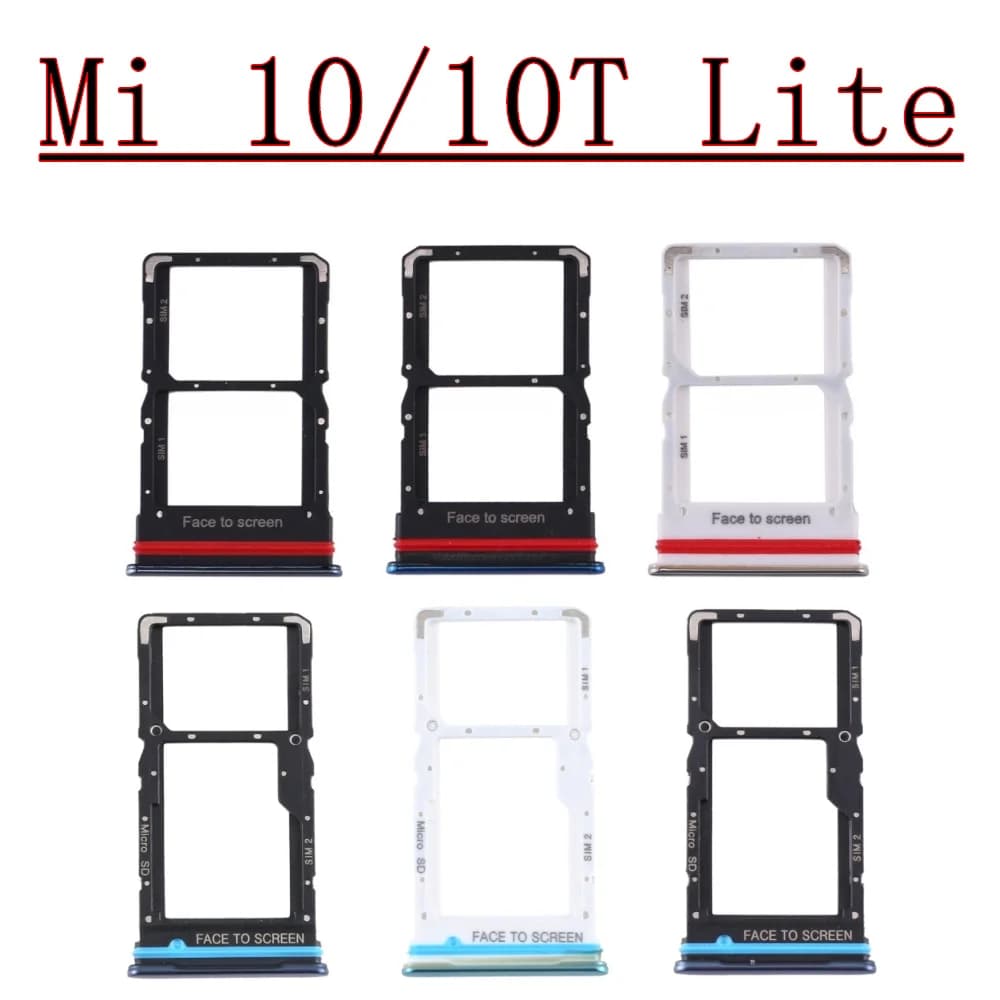 Lettore di schede SIM per Xiaomi Mi 10/10T Lite, slot per schede SIM dual chip e Micro SD