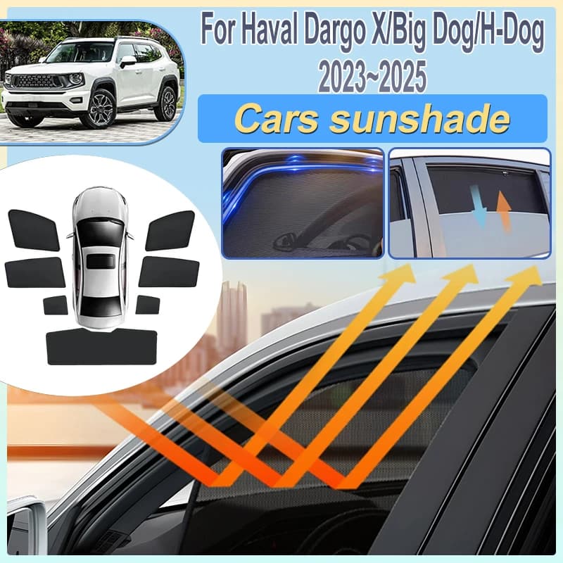 For Haval Dargo 2023 2024 2025 X Big Dog H-Dog Car Sunshade Magnetic Curtain Mesh Front Windshield Sun Shield Covers Accessories