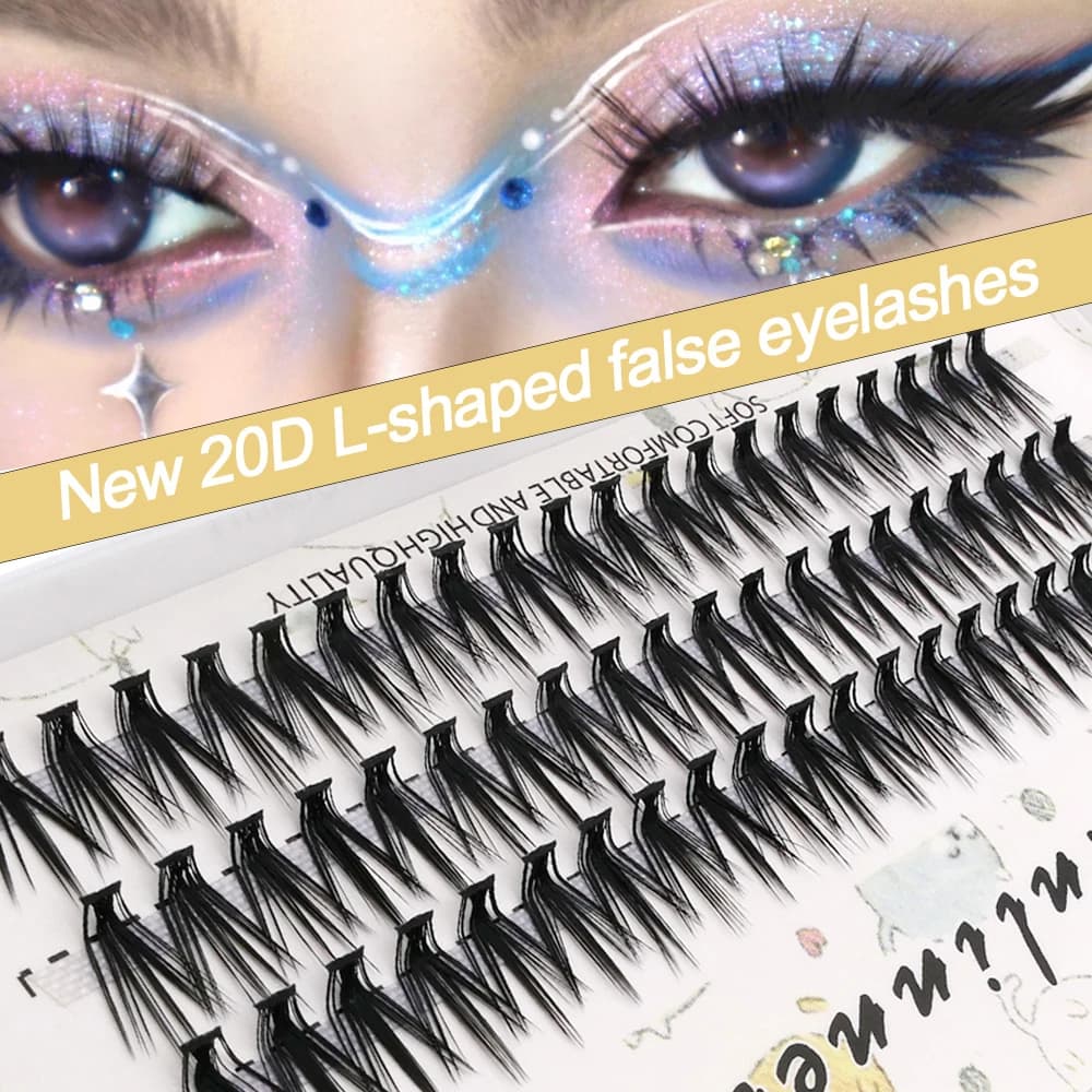 New 20D L-type Cluster Extension 3D Natural Russian Individual Eyelash Mazzi 1 box/60 Bundle Makeup Tool Cilia