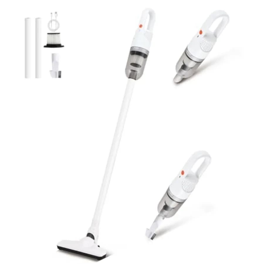 Aspirapolvere Portatile 6-in-1 Leggero con Potente Motore da 100W, Mini Aspirapolvere Domestico Manuale