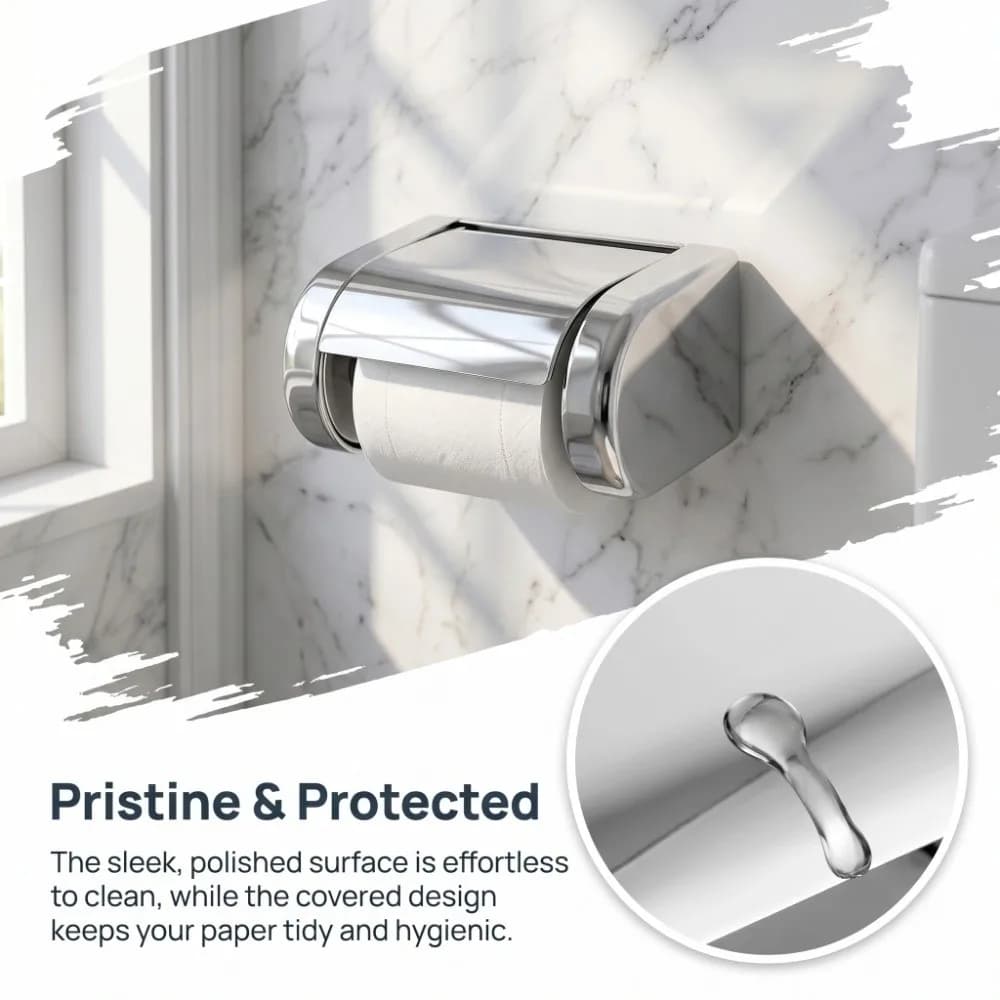 Portarotolo da Parete in Acciaio Inossidabile Argento, Facile da Installare, Design Sigillato, Porta Carta Igienica