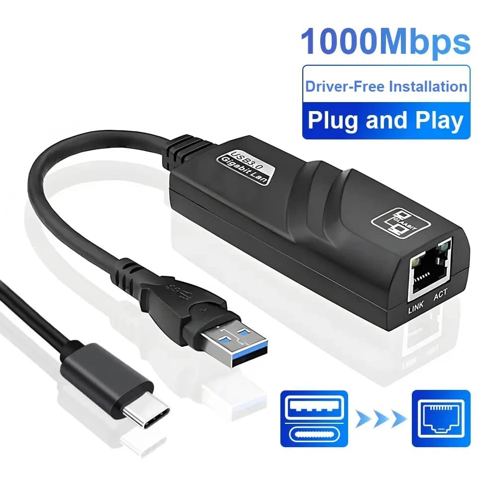 Adattatore Wifi USB 3.0 HUB Ethernet Tipo C a RJ45 Scheda di rete Gigabit Mini PC Desktop Accessori per laptop Plug and Play