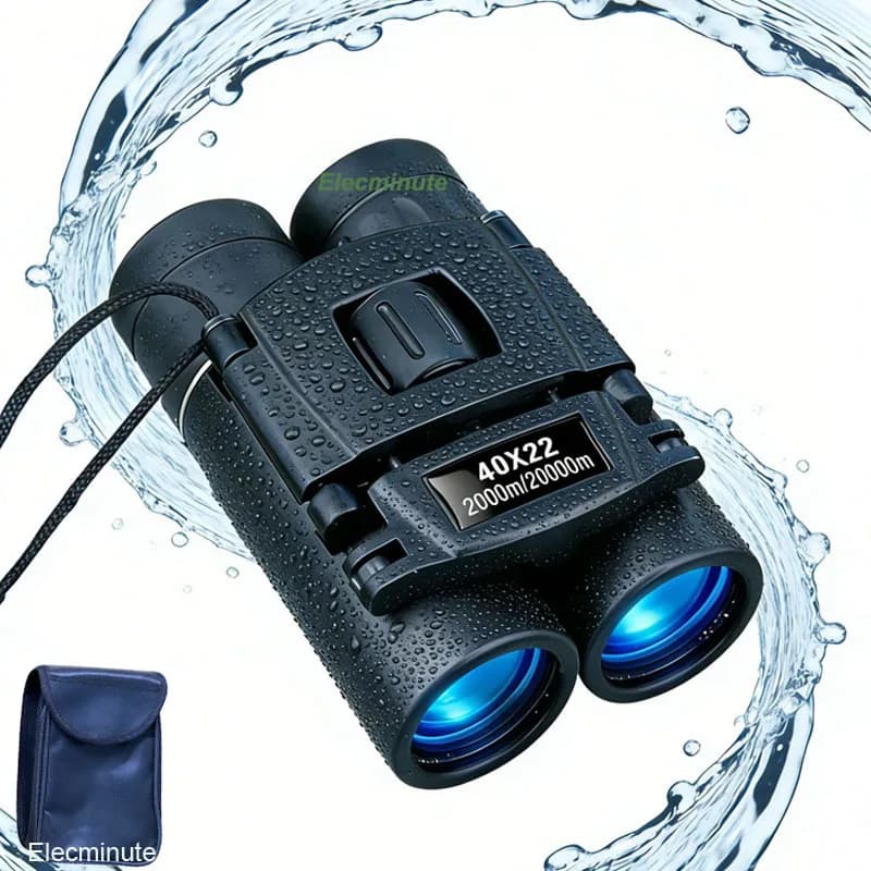 Binocolo HD 40x22 Potente e Pieghevole, Mini Telescopio con Prisma BAK4 e Lenti FMC per Birdwatching, Viaggi, Caccia e Concerti