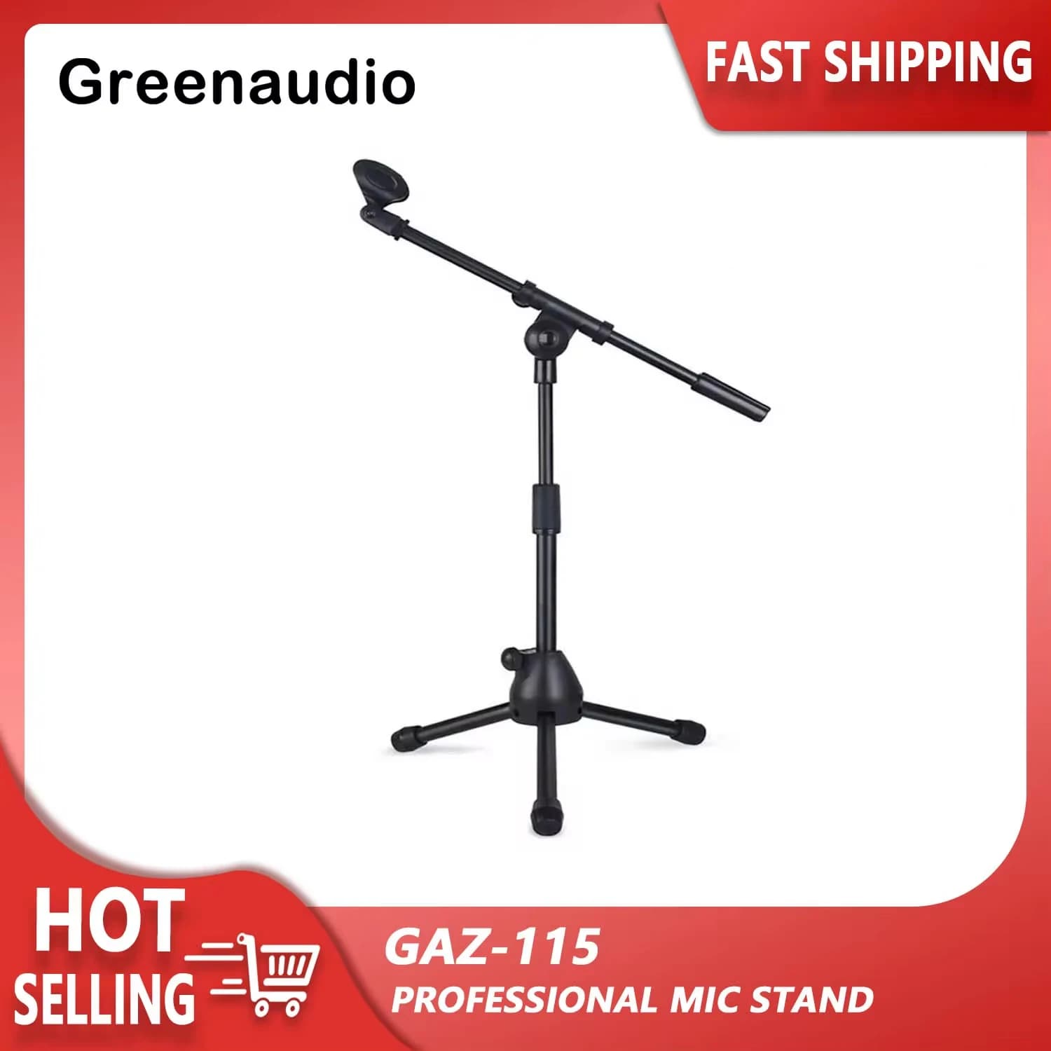 GAZ-115 Adjustable floor microphone stand with professional tripod for broadcasting studios