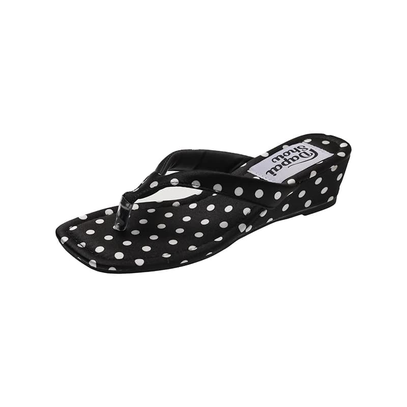 Ciabatte da donna 2026 di design a pois, con zeppa alla moda, infradito eleganti, per esterni, con clip sulle dita, per vacanze al mare, scarpe da donna
