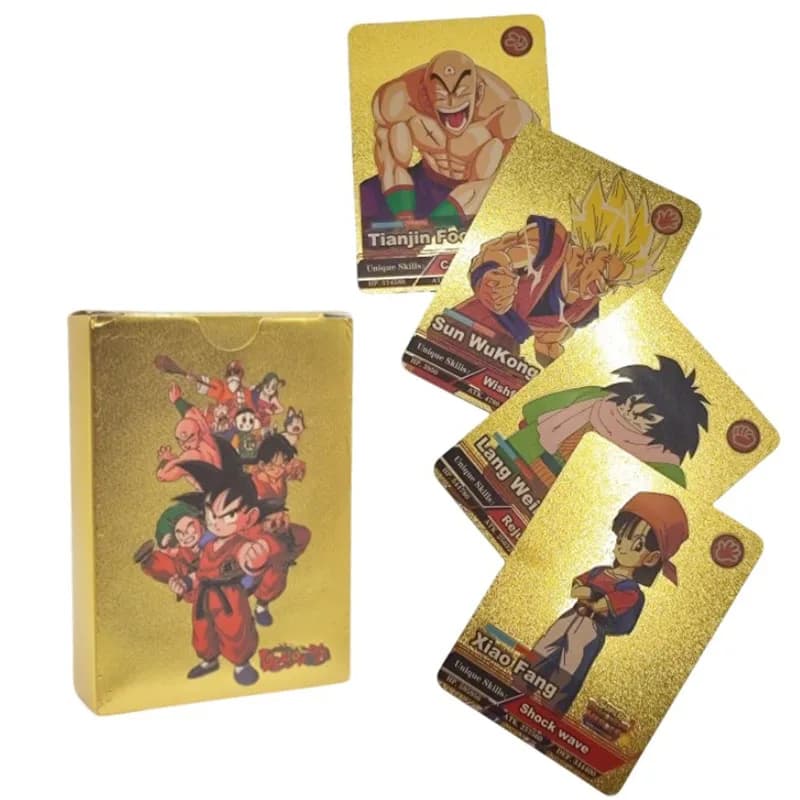 50 Carte Lomo Dragon Ball Z, Fotocard Dorate di Goku e Vegeta Super Saiyan, Stampa per Album, Collezione di Cartoline, Regali