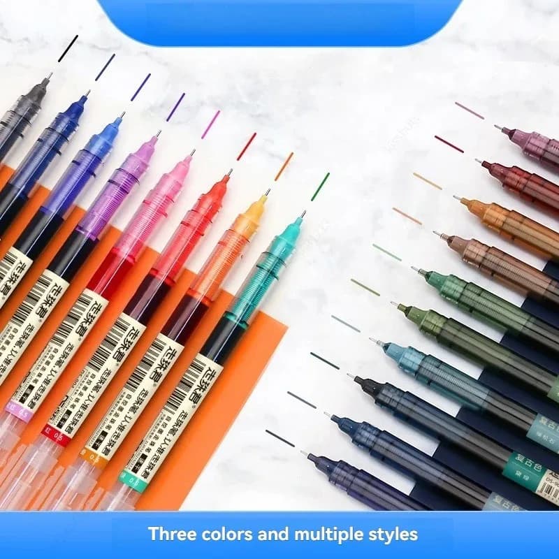 5 Pz/set di Alta Qualità Tipo di Ago Colorato 0.5mm Penne Gel Dritto Penna A Sfera Liquida Kawaii Forniture di Cancelleria di Scrittura