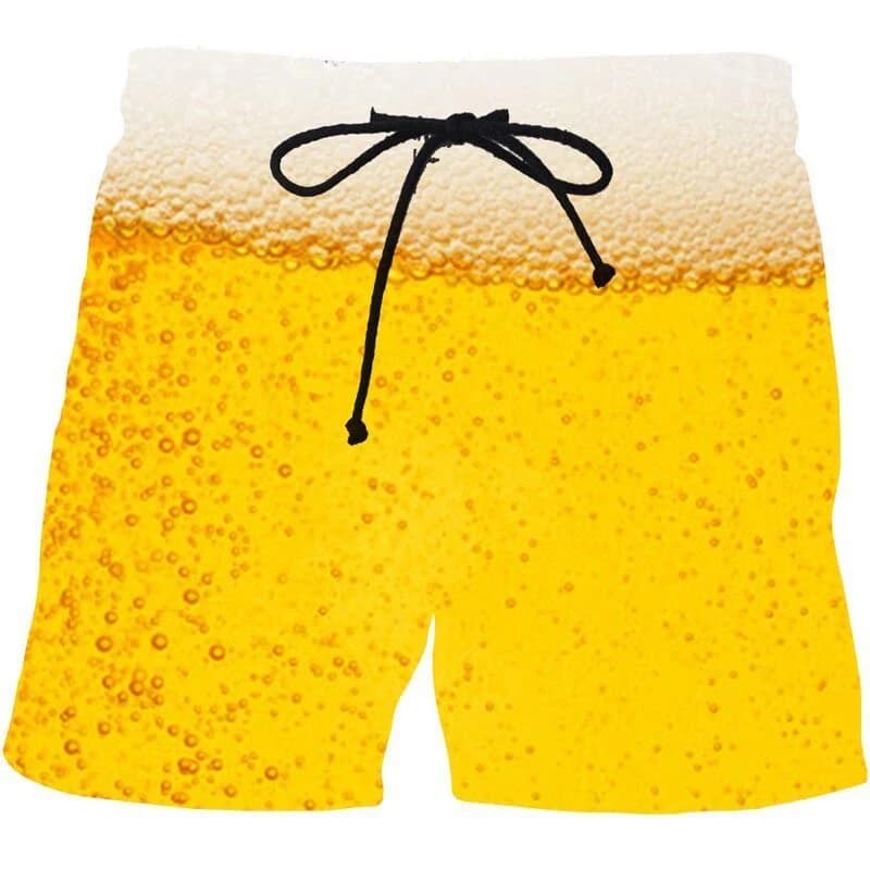 Pantaloncini da bagno da uomo con stampa grafica 3D Beer Gulf, casual, estivi, freschi, per surf e nuoto, stile Hawaii, Ice Shorts