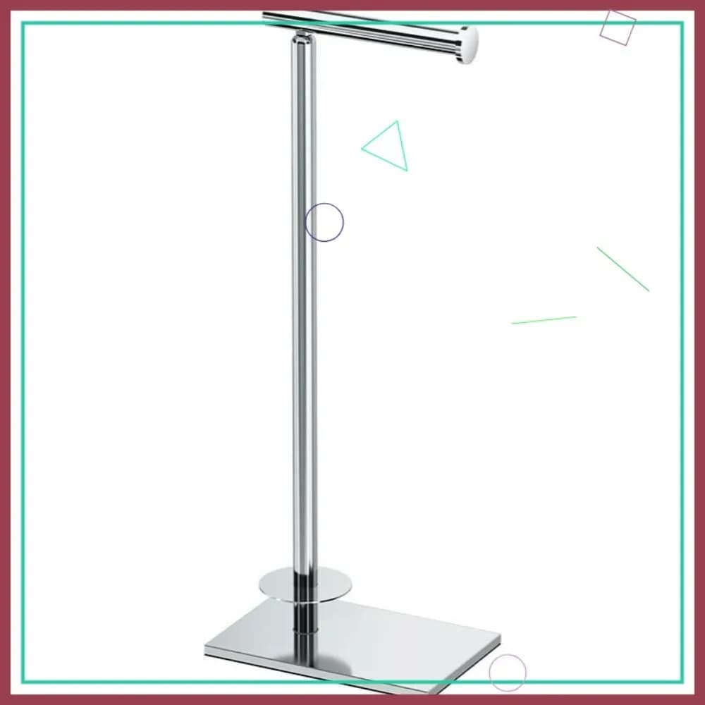 Portarotolo da bagno moderno quadrato con vano portaoggetti, cromato, 21,13"H