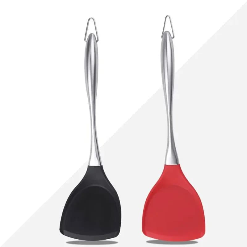 Turner in silicone Gadget Utensili da cucina Uovo Pesce Padella Scoop Pala fritta Spatola Utensili da cucina antiaderenti in acciaio inossidabile