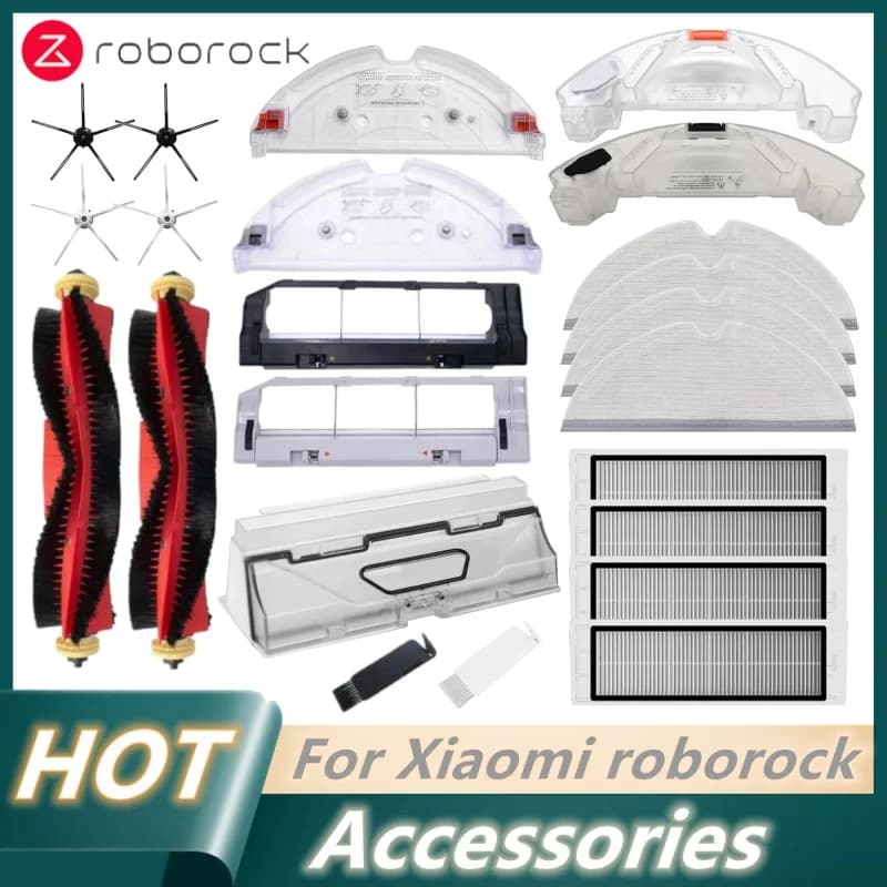 Roborock S5 MAX S50 MAX S55 MAX S6 MAXV Filtro HEPA Spazzola laterale/principale Serbatoio dell'acqua Vassoio Mop Scatola della polvere Accessori per aspirapolvere