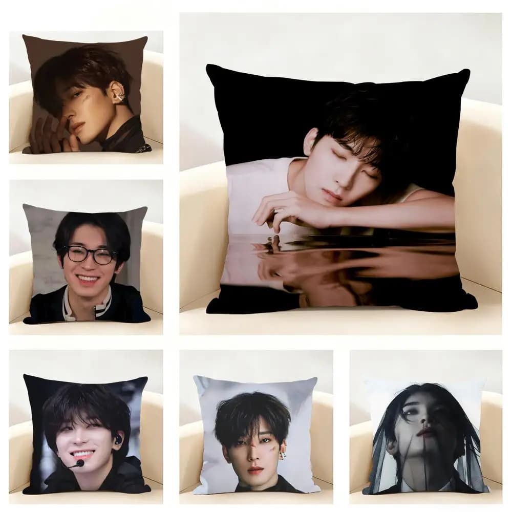 Popular Kpop Idol W-WonwooS pillow case in Soft Linen for House Furniture Sofa