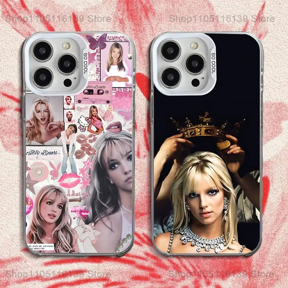 Custodia per telefono Singer B-Britney Spears per iPhone 16,15,14,13,12,11,Pro,XS,Max,Plus,Mini,SE Cover antiurto opaca bianca caramella