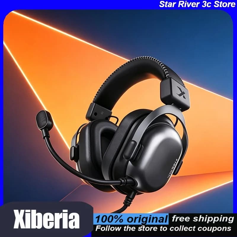 XIBERIA T10 Wired Over Ear Gaming Headset 4-Cavity Crossover 50Mm Professional Driver Detachable Noise Cancelling Microphone