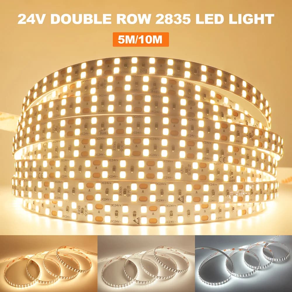 Striscia LED RA98 5m 10m 2700K 3000K 3500K 4000K 5000K 6000K 24V 2835 120 240 LED Illuminazione a nastro flessibile 5mm/8mm/10mm PCB