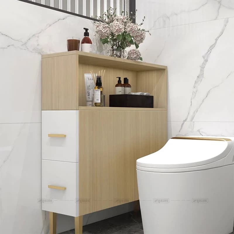 Armadietto in Legno per Organizzazione, Divisori per Bagno, Armadietto Disinfettante per Medicinali, Mobile da Bagno di Lusso, Porta Carta Igienica, Arredamento per la Casa
