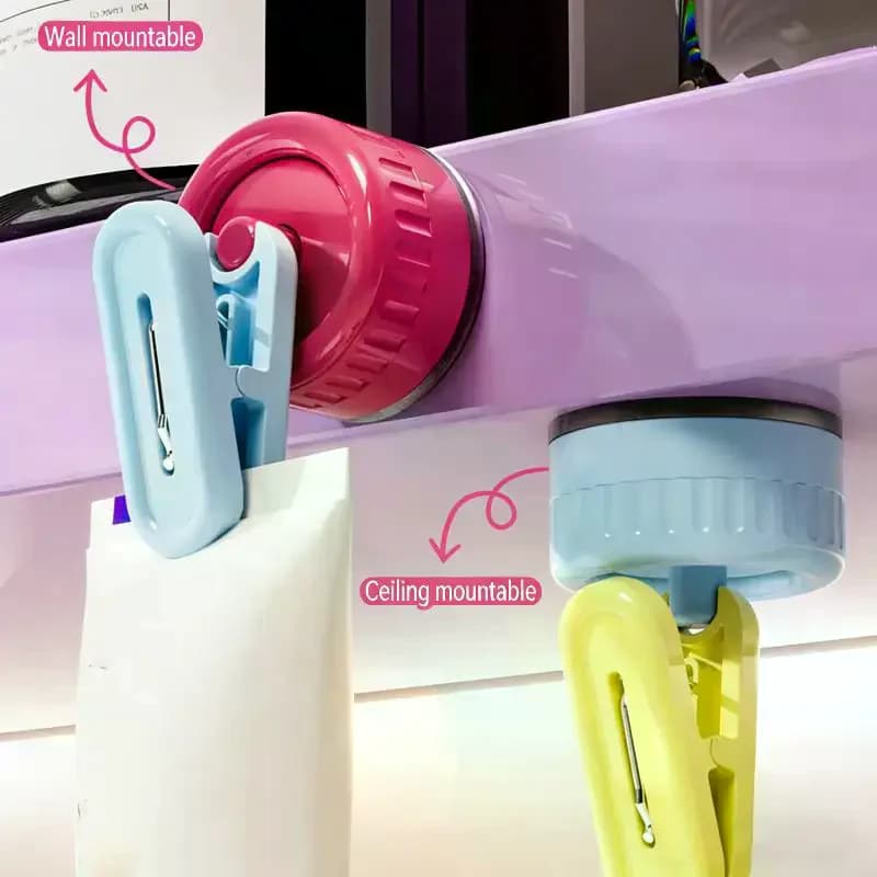 Clip portaoggetti impermeabile con ventosa rotante, gancio senza foratura, appendi guanti, supporto resistente per bagno