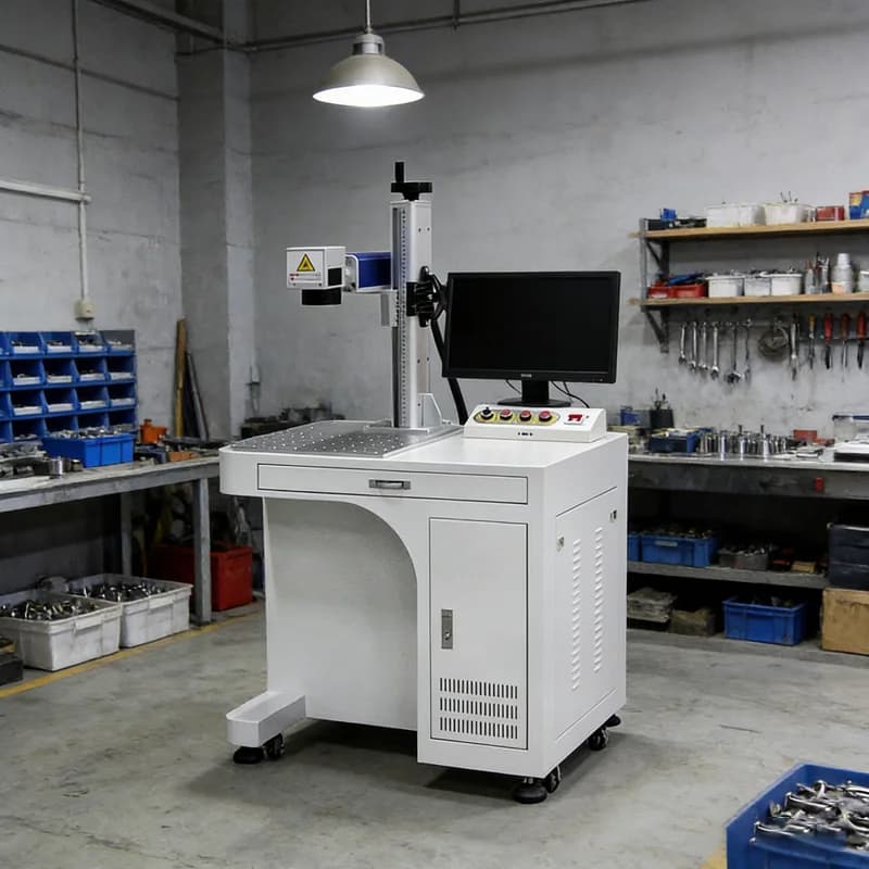Fiber Laser Marking Machine 50W CNC Air-Cooled Metal Engraving Rotary Attachment High Precision Industrial Engraver DXF/BMP/AI