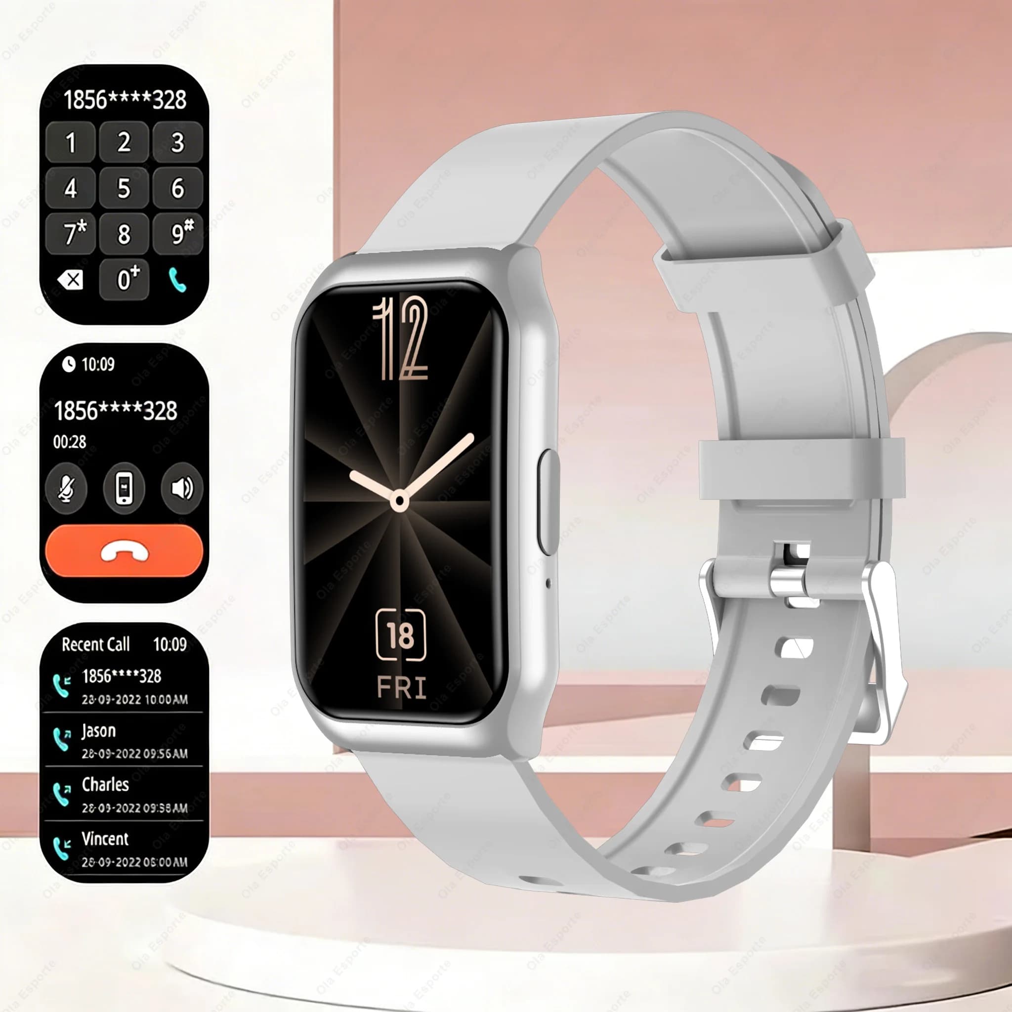 Smart Band Multifunzione con Chiamata BT, Monitoraggio Sonno e Frequenza Cardiaca, Impermeabile, Contapassi, Braccialetto Sportivo Intelligente per Uomini e Donne, Nuovo Smartwatch