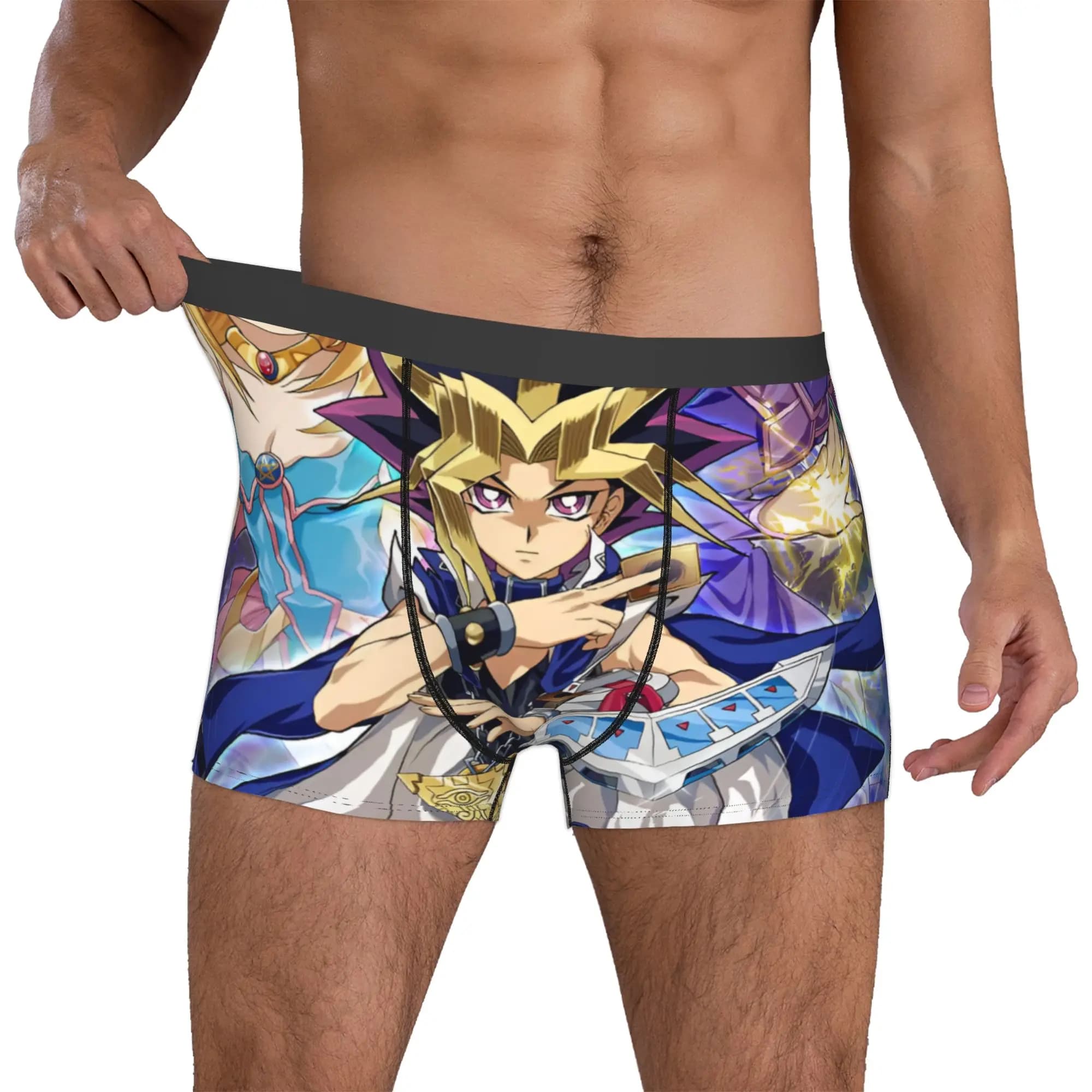 Male Fashion Y-Yus Gi O-Ohs Underwear Blue-Eyes White Dragon Boxer Briefs Soft Shorts Panties Underpants