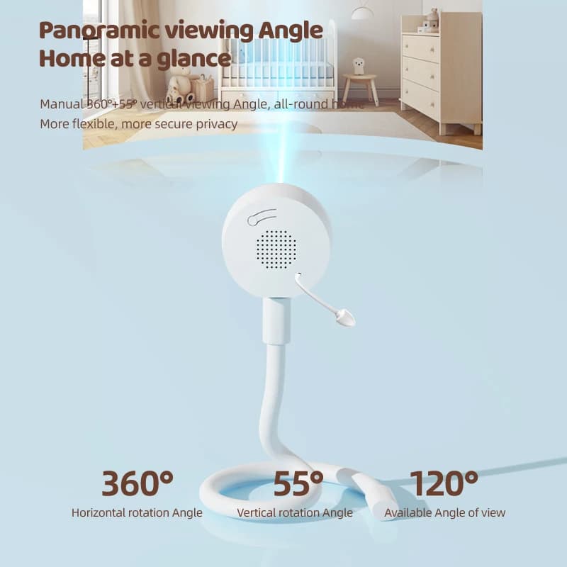 DANMINI 1080P Tuya Smart Baby Monitor WiFi con Visione Notturna a Infrarossi, Rilevamento Vocale, Temperatura, Telecamera IP Bidirezionale per Interni