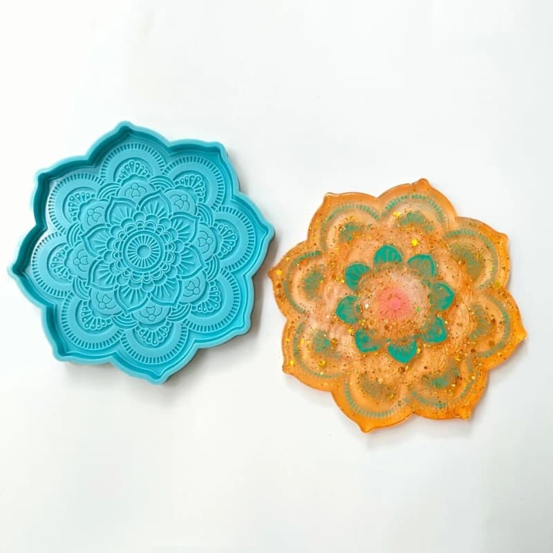 Mandala Coaster Silicone Mold Diy Epoxy Resin Mold Concrete Casting Plaster Craft Coaster Silicone Mould Home Decoration