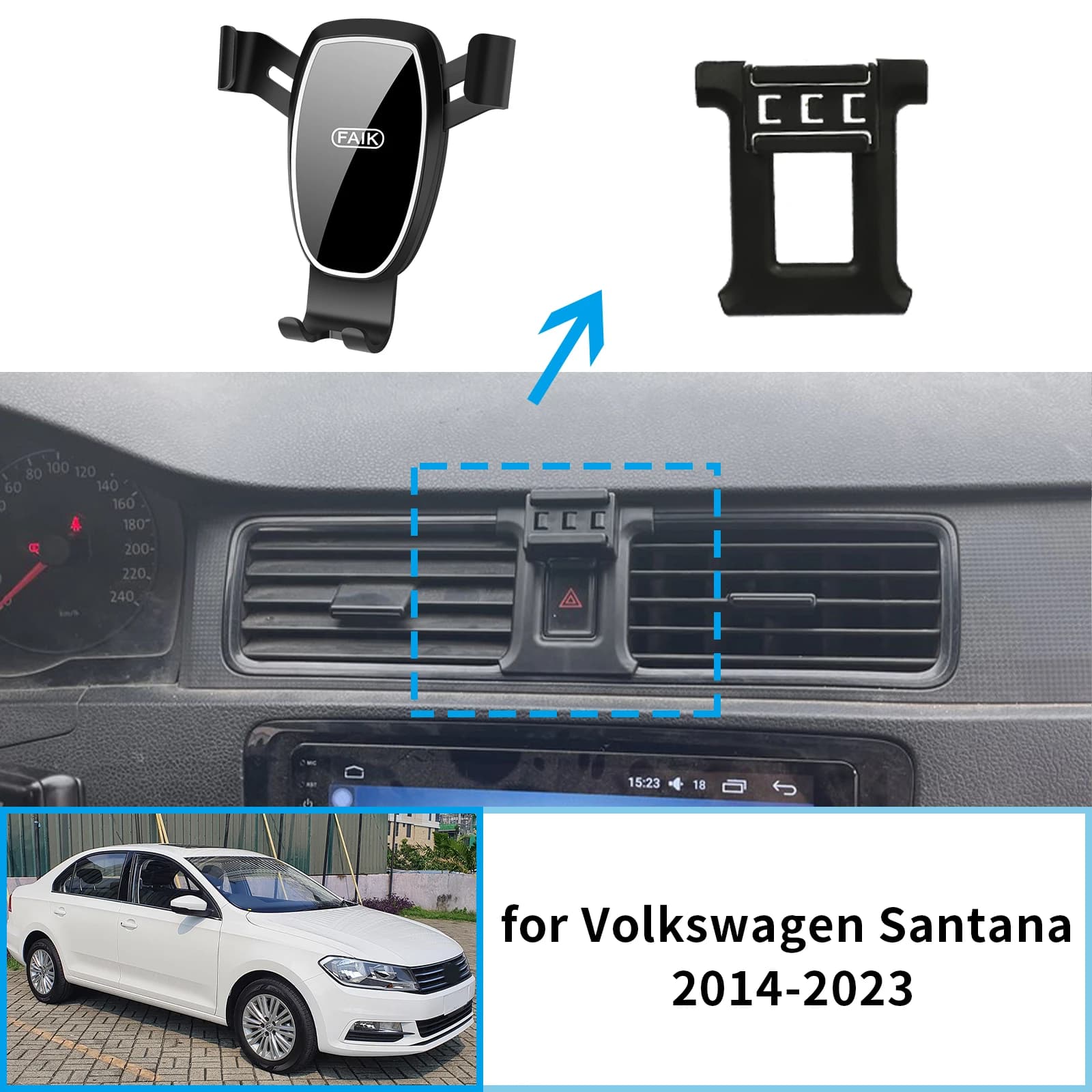 per Volkswagen VW Santana A05 2013-2023 ​ ​ Supporto per supporto per telefono con base per schermo per supporto per navigazione per auto ​ ​ accessori