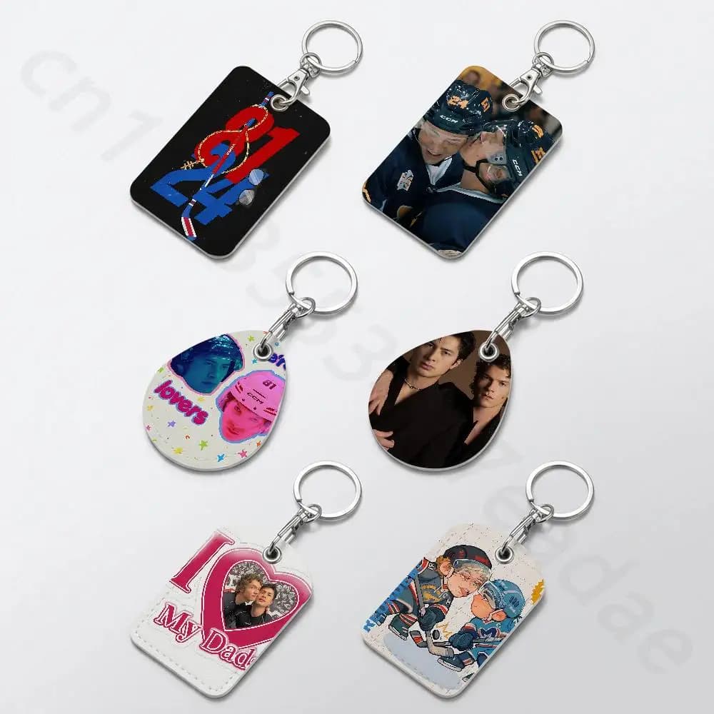 Popular TV H-Heated R-Rivalry Rectangle Card Case Keychain Access Card Bag Key Tag Ring Leather Card Holder Key Ring Access