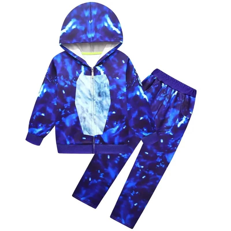 Costumi di Halloween per Cosplay ★ Felpa con Cappuccio e Pantaloni per Bambini, Tema Scimmia VR Gamer Gorilla Tag, Completo per Ragazzi e Ragazze ☆ Nuovo