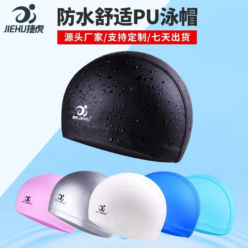 Waterproof and breathable swim cap, comfortable and covered. Swimming products. Enlarged swim cap for adults, man and woman.
