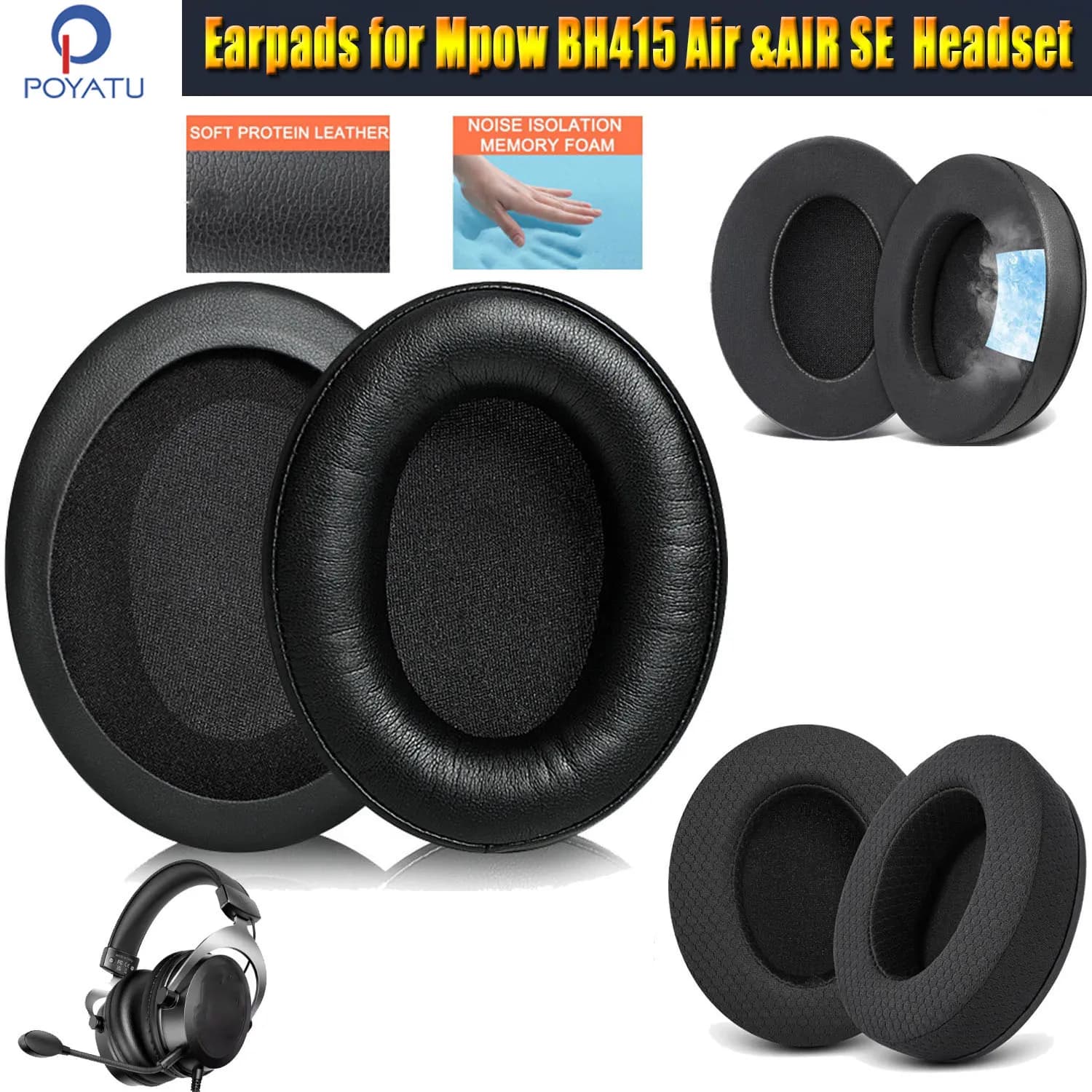 Headphones Mpow BH415 / Air / AIR SE Headphones Ear cushions Spare headphones Covers and headphone case