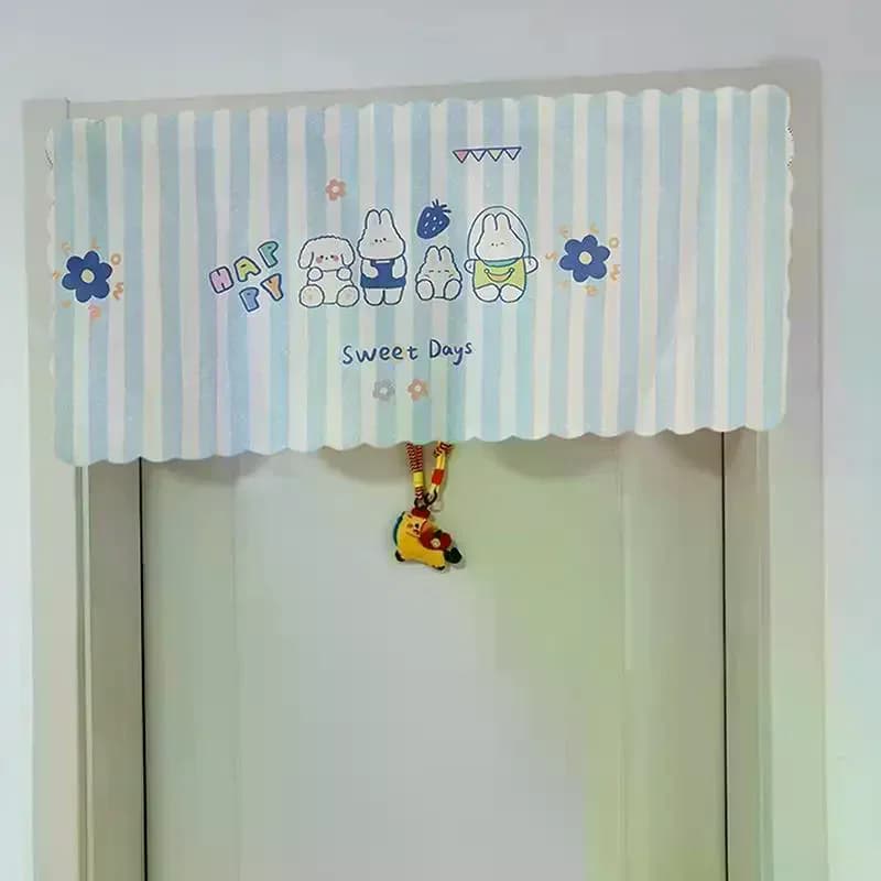Tenda per Porta a Tema Cartone Animato, Tende Corte Adesive per Finestra Piccola, Senza Foratura, per Arredamento Soggiorno