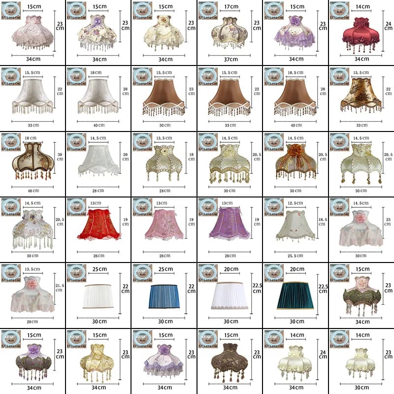 Vintage Highend Fabric Princess Tassel Lace Floral Wall Lampshade European Retro Lamp Shade Table Lamp Floor Light Home Decor