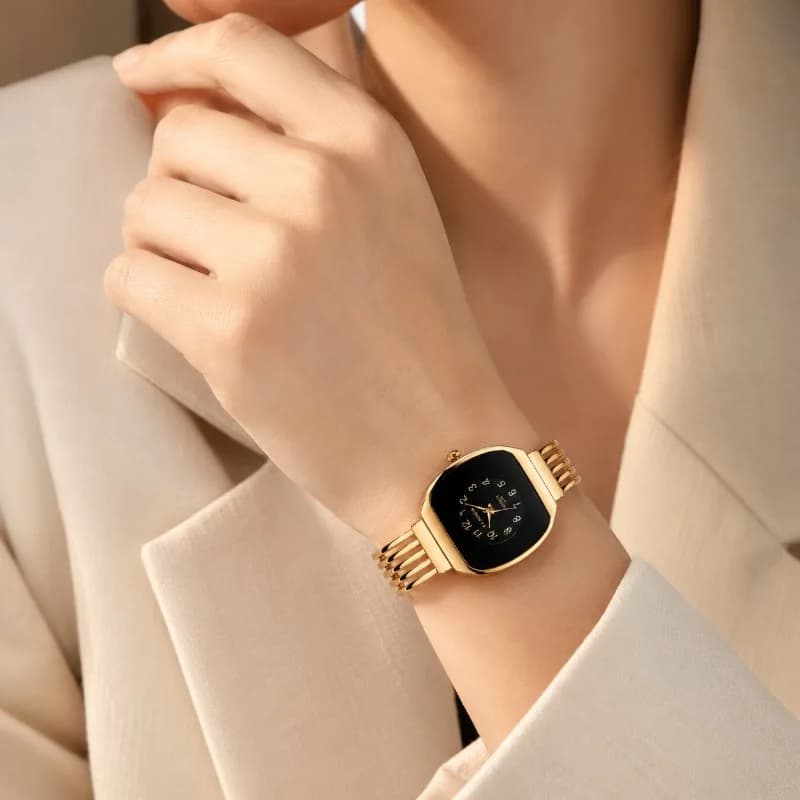 Luxury Open Cuff Women Bangle Watch Irregular Square Quartz Wristwatches for Woman Fashion Dress Ladies Watch Gift Reloj Mujer