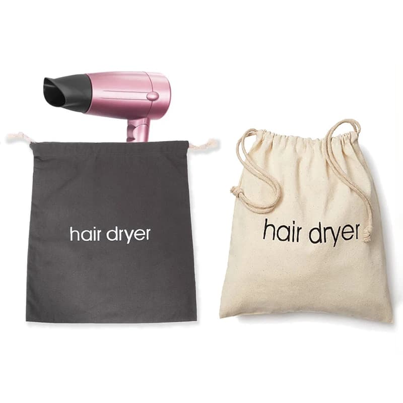 Borsa in tessuto per asciugacapelli, diffusore per capelli, custodia per asciugacapelli con chiusura a coulisse, sacchetto antipolvere in tela con coulisse e cintura di fissaggio