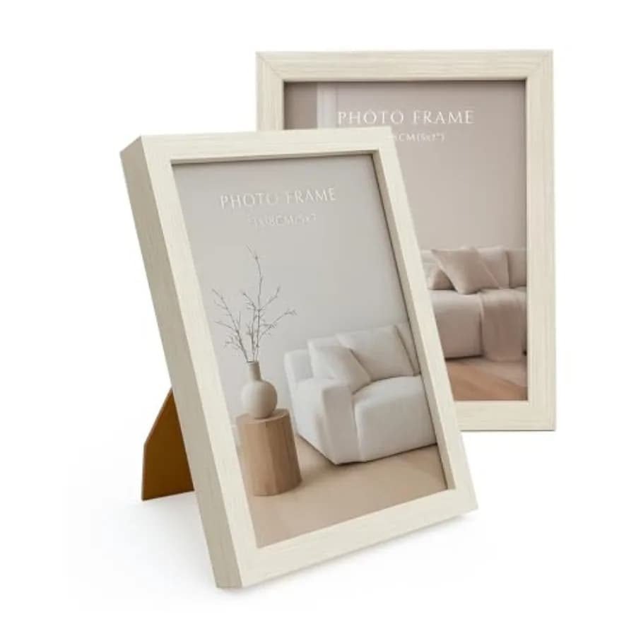 Display Picture Frame, 5 x 7 Photo Frames with High Definition Real Glass, Horizontal/Vertical Tabletop Display, 2 Pack