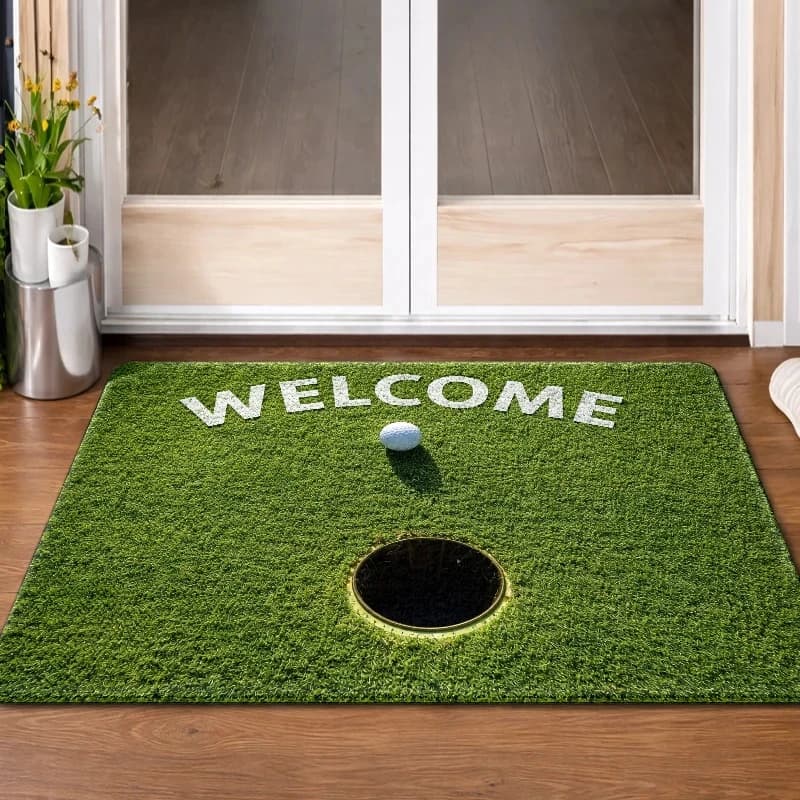 VIKAMA welcome pad for golf, sports themed non-slip mat, decorative mat for indoor/outdoor entrance for golf club