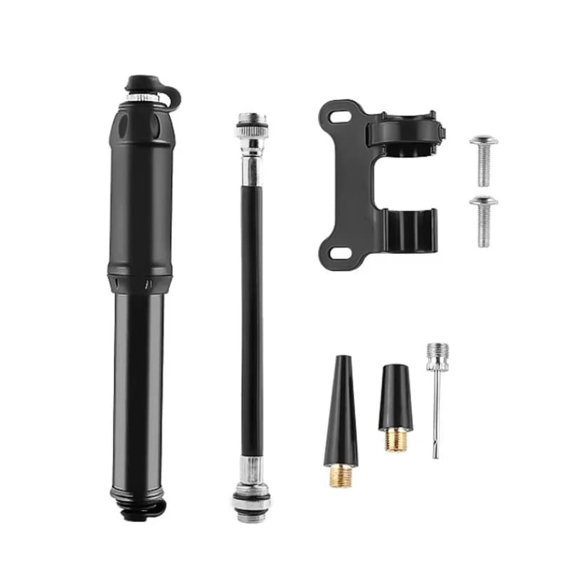 Bicycle Pump with Mounting Bracket Portable 100 Psi High Pressure Aluminum Alloy Mini Hand Air Pump Bike Accessories