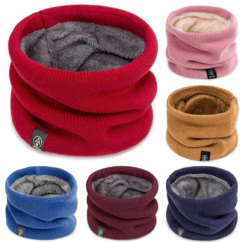 Unisex Korean Scaldacollo - Scarf lined with cycling plush fleece Thick Winter Windproof Pipe Scarf Students casual outdoors