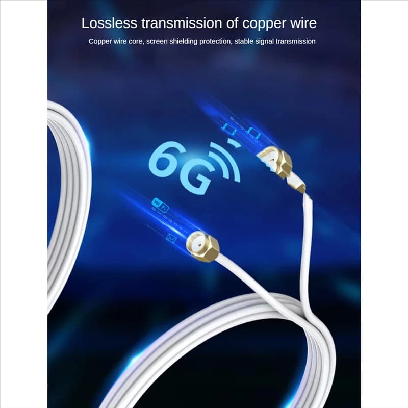 Antenna A93P portatile 2.4G/5G/6G Wifi 6E con cavo Antenna wireless interna con fondo magnetico per scheda di rete Nero durevole
