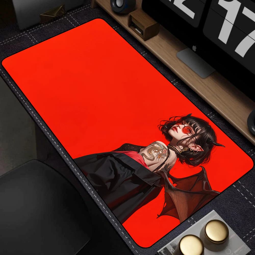 Stile giapponese Anime Red Girl Gioco per PC Mousepad Tappetino per mouse grande XXL Gamer Tappetino per mouse Tavolo da ufficio Tappeto Tappetini da gioco 500x1000mm