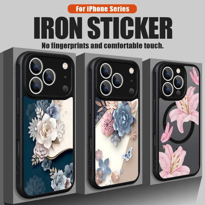 Custodia Magnetica per iPhone con Stampa Fiori di Giglio Rosa per iPhone 17e 17 Pro Max 16 15 14 13 Pro Max 16e 11, Cover Posteriore in Acrilico Compatibile con MagSafe