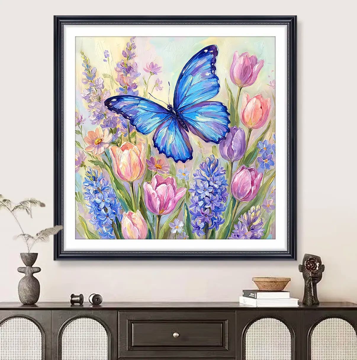 With Threads Drawing Needles Printed DIY Cross Stitch Kit 9CT 11CT Set For Embroidery kit Needlework Butterfly 48 Colors